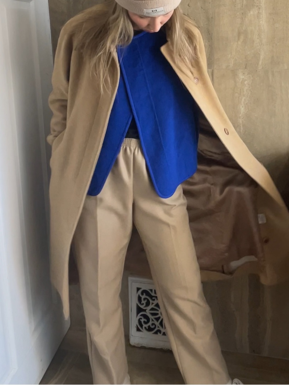 | Royal Blue Cropped Wool Jacket |